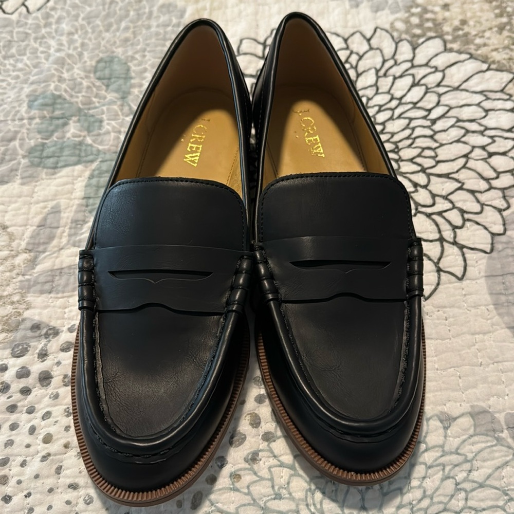 Black Penny Loafers J. Crew NWOB Size 8